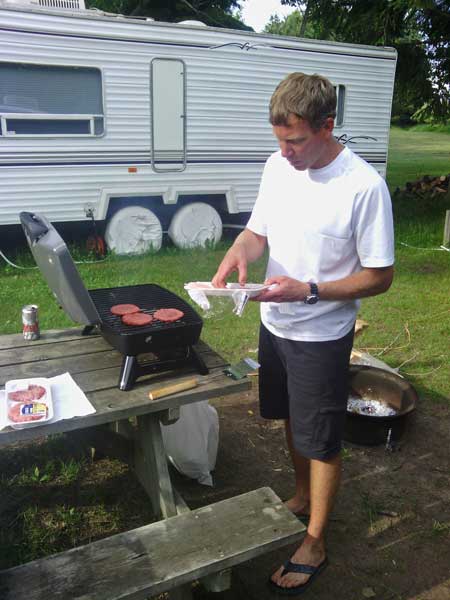 burgers on the new charcoal grill